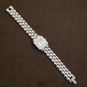 SUZANNE SOMERS 7" SILVER PLATED LINK BRACELET WATCH - SWAROVSKI CRYSTALS